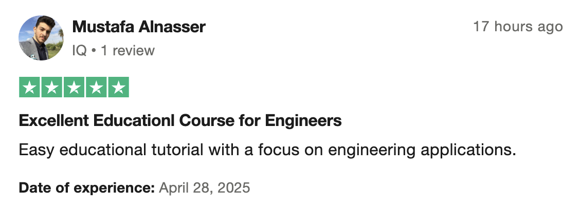 Trustpilot review for Python Bootcamp - Image 1